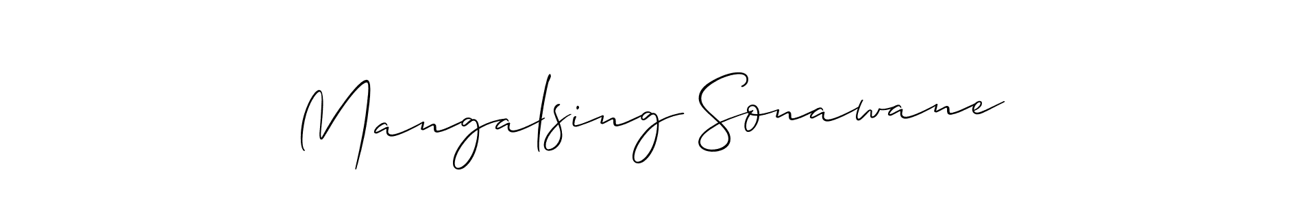 How to make Mangalsing Sonawane name signature. Use Allison_Script style for creating short signs online. This is the latest handwritten sign. Mangalsing Sonawane signature style 2 images and pictures png