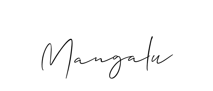 Similarly Allison_Script is the best handwritten signature design. Signature creator online .You can use it as an online autograph creator for name Mangalu. Mangalu signature style 2 images and pictures png