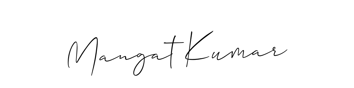 Create a beautiful signature design for name Mangat Kumar. With this signature (Allison_Script) fonts, you can make a handwritten signature for free. Mangat Kumar signature style 2 images and pictures png