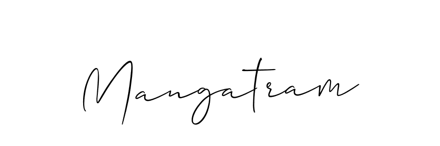 You should practise on your own different ways (Allison_Script) to write your name (Mangatram) in signature. don't let someone else do it for you. Mangatram signature style 2 images and pictures png