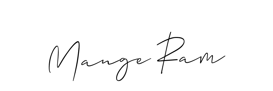 Use a signature maker to create a handwritten signature online. With this signature software, you can design (Allison_Script) your own signature for name Mange Ram. Mange Ram signature style 2 images and pictures png