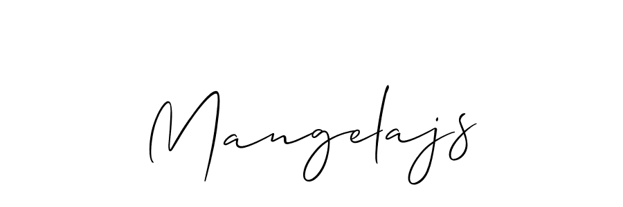 How to make Mangelajs name signature. Use Allison_Script style for creating short signs online. This is the latest handwritten sign. Mangelajs signature style 2 images and pictures png