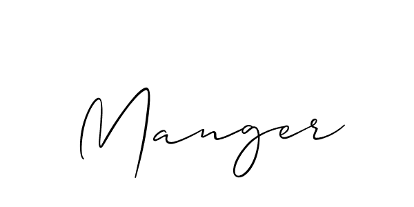 Also we have Manger name is the best signature style. Create professional handwritten signature collection using Allison_Script autograph style. Manger signature style 2 images and pictures png