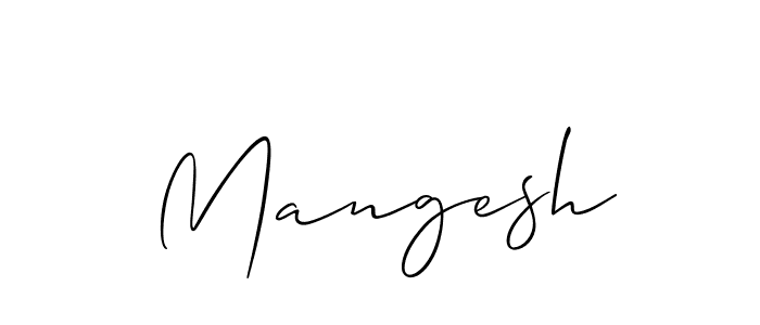 Create a beautiful signature design for name Mangesh. With this signature (Allison_Script) fonts, you can make a handwritten signature for free. Mangesh signature style 2 images and pictures png