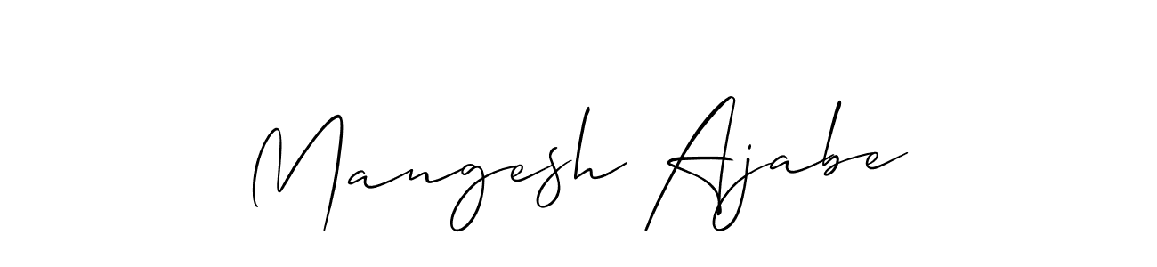 if you are searching for the best signature style for your name Mangesh Ajabe. so please give up your signature search. here we have designed multiple signature styles  using Allison_Script. Mangesh Ajabe signature style 2 images and pictures png