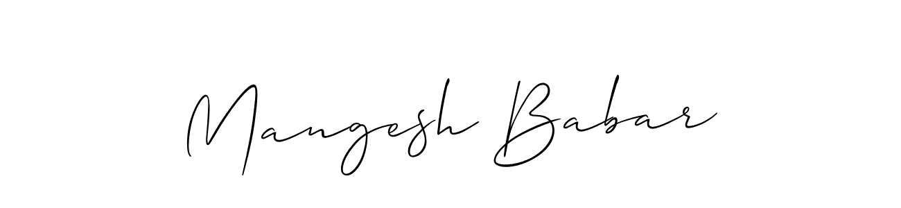 Mangesh Babar stylish signature style. Best Handwritten Sign (Allison_Script) for my name. Handwritten Signature Collection Ideas for my name Mangesh Babar. Mangesh Babar signature style 2 images and pictures png