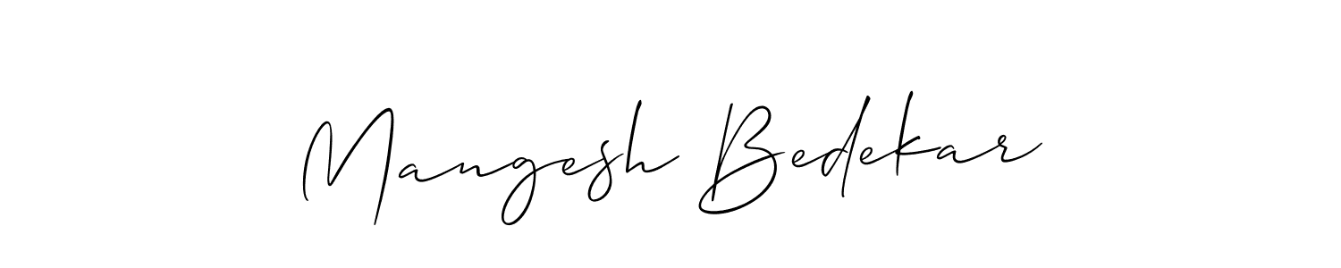 Create a beautiful signature design for name Mangesh Bedekar. With this signature (Allison_Script) fonts, you can make a handwritten signature for free. Mangesh Bedekar signature style 2 images and pictures png