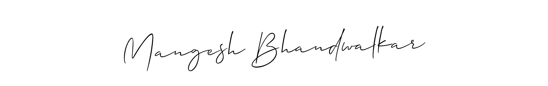 if you are searching for the best signature style for your name Mangesh Bhandwalkar. so please give up your signature search. here we have designed multiple signature styles  using Allison_Script. Mangesh Bhandwalkar signature style 2 images and pictures png