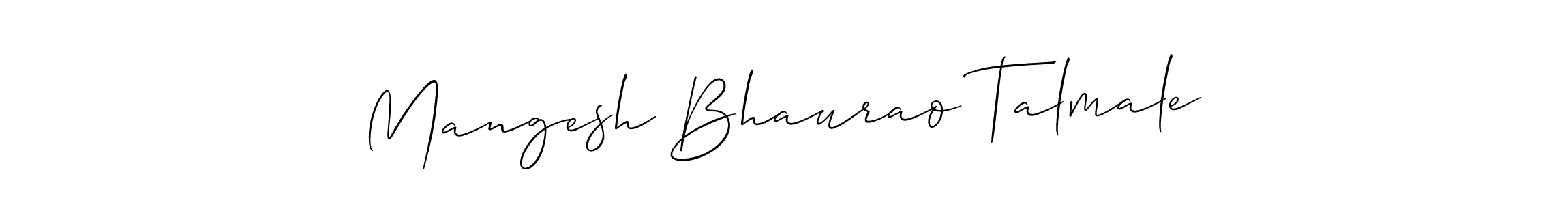 The best way (Allison_Script) to make a short signature is to pick only two or three words in your name. The name Mangesh Bhaurao Talmale include a total of six letters. For converting this name. Mangesh Bhaurao Talmale signature style 2 images and pictures png