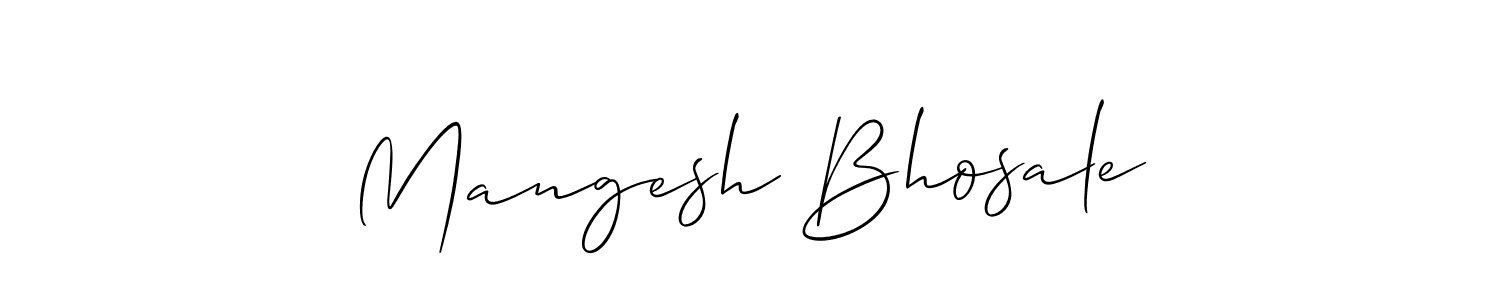 Create a beautiful signature design for name Mangesh Bhosale. With this signature (Allison_Script) fonts, you can make a handwritten signature for free. Mangesh Bhosale signature style 2 images and pictures png