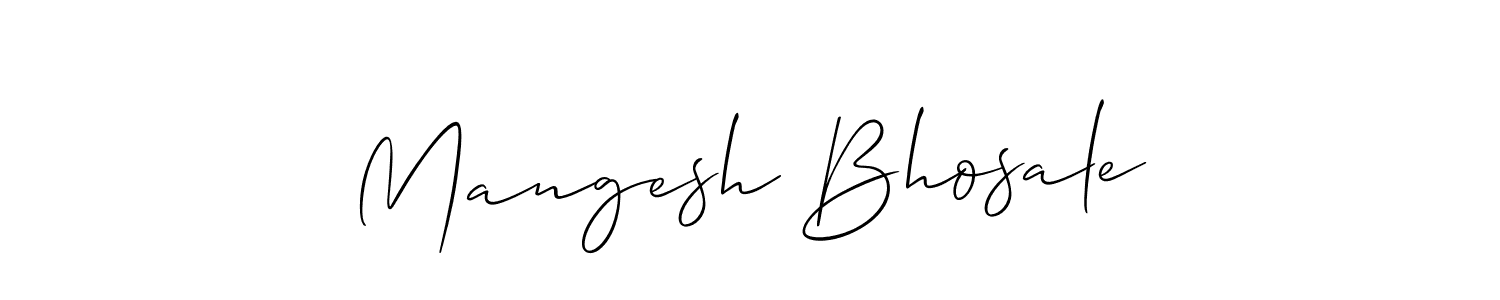 The best way (Allison_Script) to make a short signature is to pick only two or three words in your name. The name Mangesh Bhosale include a total of six letters. For converting this name. Mangesh Bhosale signature style 2 images and pictures png