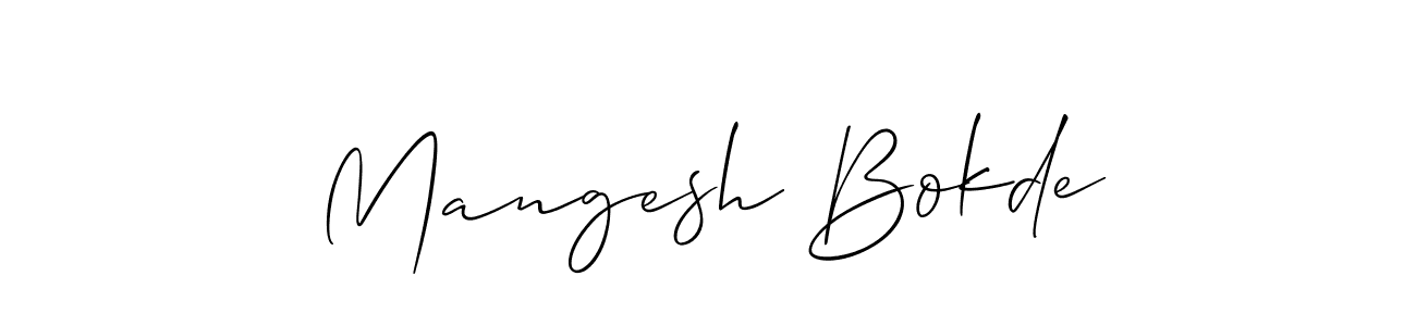 if you are searching for the best signature style for your name Mangesh Bokde. so please give up your signature search. here we have designed multiple signature styles  using Allison_Script. Mangesh Bokde signature style 2 images and pictures png