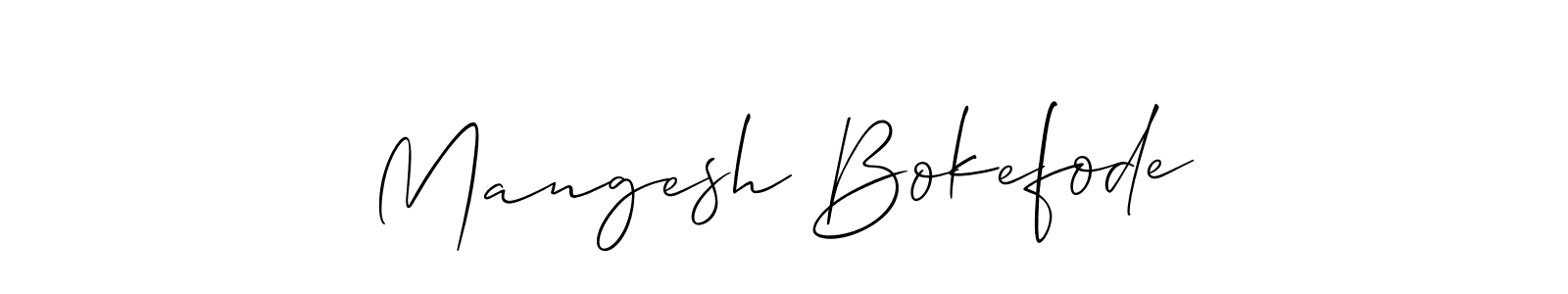 It looks lik you need a new signature style for name Mangesh Bokefode. Design unique handwritten (Allison_Script) signature with our free signature maker in just a few clicks. Mangesh Bokefode signature style 2 images and pictures png