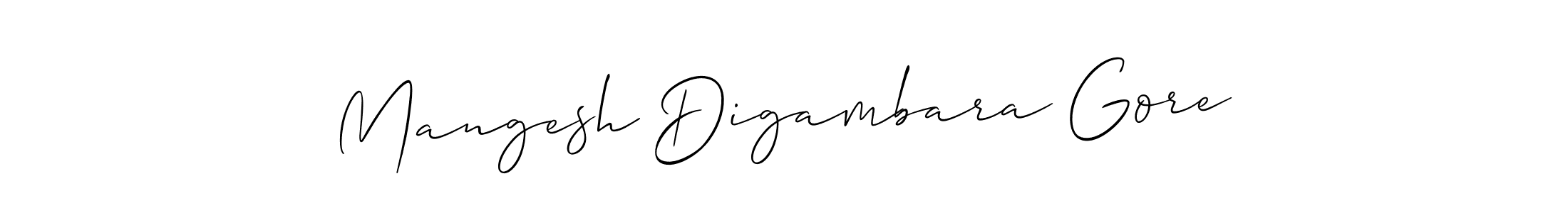 The best way (Allison_Script) to make a short signature is to pick only two or three words in your name. The name Mangesh Digambara Gore include a total of six letters. For converting this name. Mangesh Digambara Gore signature style 2 images and pictures png