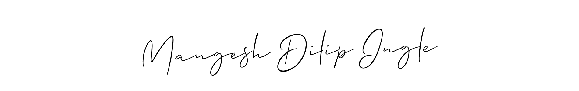 How to make Mangesh Dilip Ingle name signature. Use Allison_Script style for creating short signs online. This is the latest handwritten sign. Mangesh Dilip Ingle signature style 2 images and pictures png