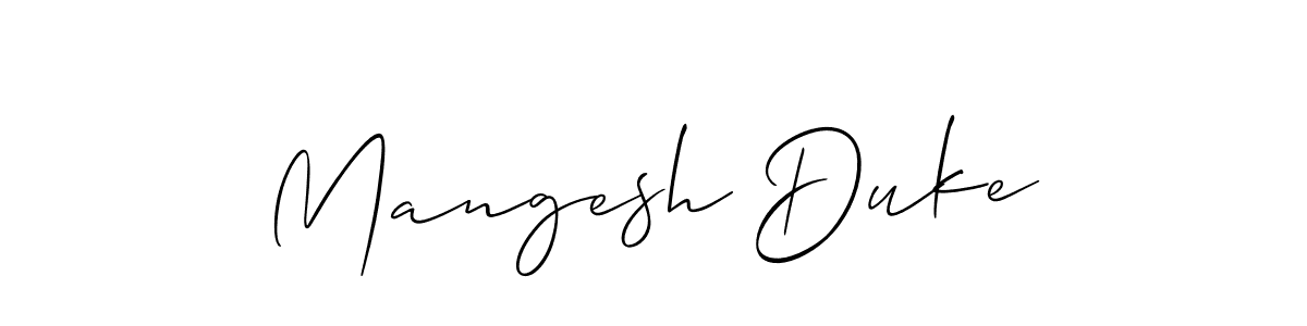 Similarly Allison_Script is the best handwritten signature design. Signature creator online .You can use it as an online autograph creator for name Mangesh Duke. Mangesh Duke signature style 2 images and pictures png