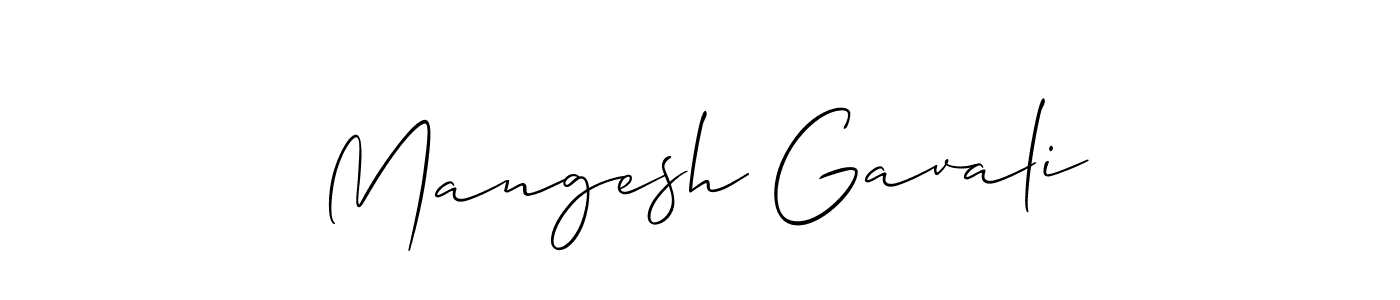 Create a beautiful signature design for name Mangesh Gavali. With this signature (Allison_Script) fonts, you can make a handwritten signature for free. Mangesh Gavali signature style 2 images and pictures png
