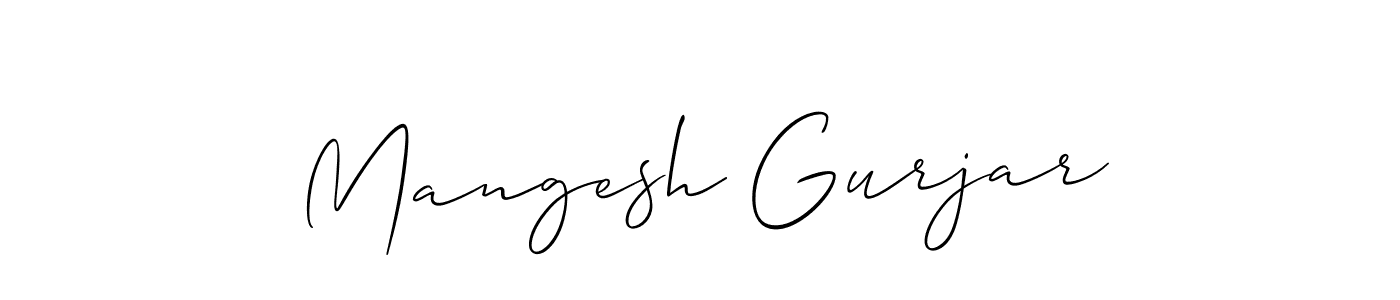 Use a signature maker to create a handwritten signature online. With this signature software, you can design (Allison_Script) your own signature for name Mangesh Gurjar. Mangesh Gurjar signature style 2 images and pictures png