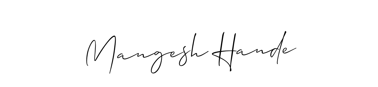 You can use this online signature creator to create a handwritten signature for the name Mangesh Hande. This is the best online autograph maker. Mangesh Hande signature style 2 images and pictures png