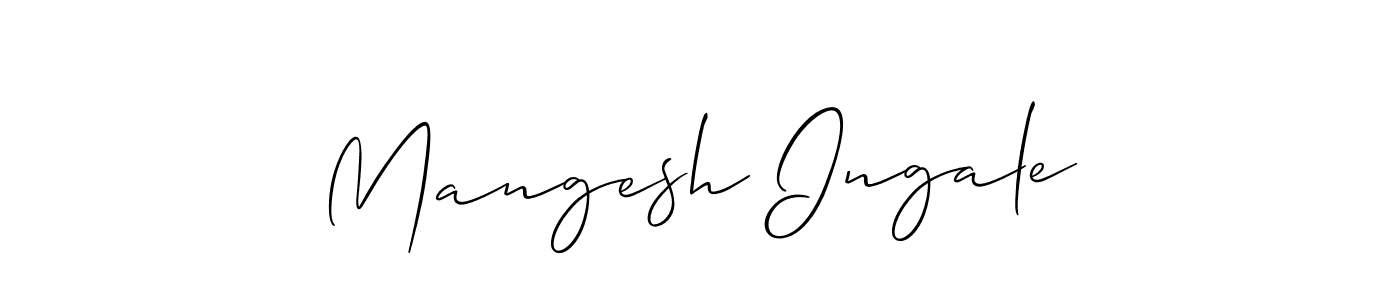 Also You can easily find your signature by using the search form. We will create Mangesh Ingale name handwritten signature images for you free of cost using Allison_Script sign style. Mangesh Ingale signature style 2 images and pictures png