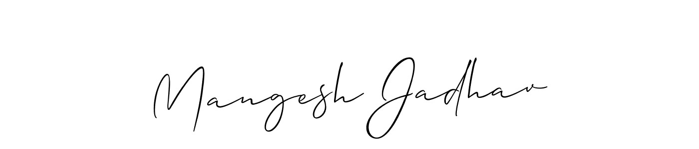 Use a signature maker to create a handwritten signature online. With this signature software, you can design (Allison_Script) your own signature for name Mangesh Jadhav. Mangesh Jadhav signature style 2 images and pictures png