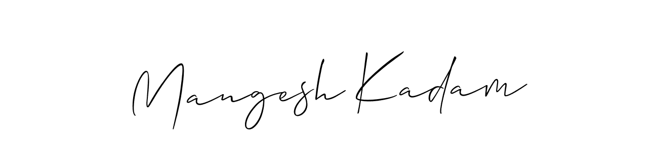 Use a signature maker to create a handwritten signature online. With this signature software, you can design (Allison_Script) your own signature for name Mangesh Kadam. Mangesh Kadam signature style 2 images and pictures png