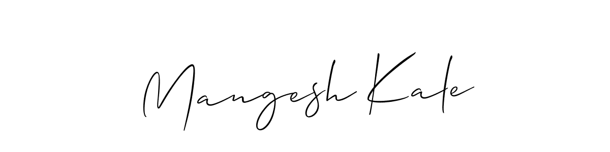 Create a beautiful signature design for name Mangesh Kale. With this signature (Allison_Script) fonts, you can make a handwritten signature for free. Mangesh Kale signature style 2 images and pictures png