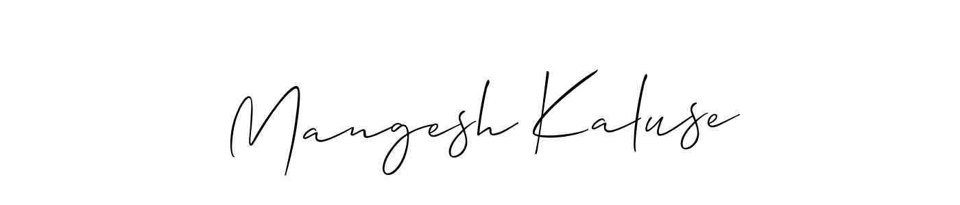 Create a beautiful signature design for name Mangesh Kaluse. With this signature (Allison_Script) fonts, you can make a handwritten signature for free. Mangesh Kaluse signature style 2 images and pictures png