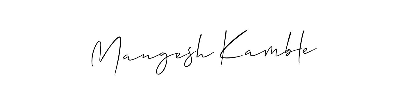 Use a signature maker to create a handwritten signature online. With this signature software, you can design (Allison_Script) your own signature for name Mangesh Kamble. Mangesh Kamble signature style 2 images and pictures png