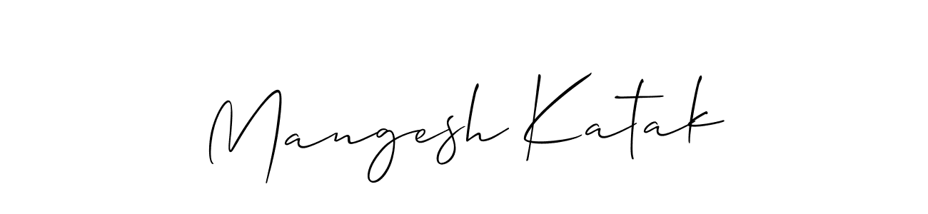 Use a signature maker to create a handwritten signature online. With this signature software, you can design (Allison_Script) your own signature for name Mangesh Katak. Mangesh Katak signature style 2 images and pictures png