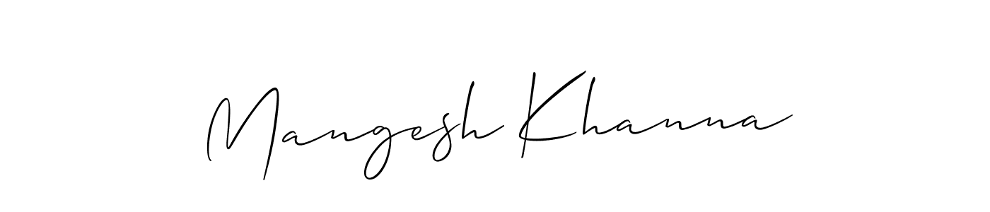 Make a beautiful signature design for name Mangesh Khanna. With this signature (Allison_Script) style, you can create a handwritten signature for free. Mangesh Khanna signature style 2 images and pictures png
