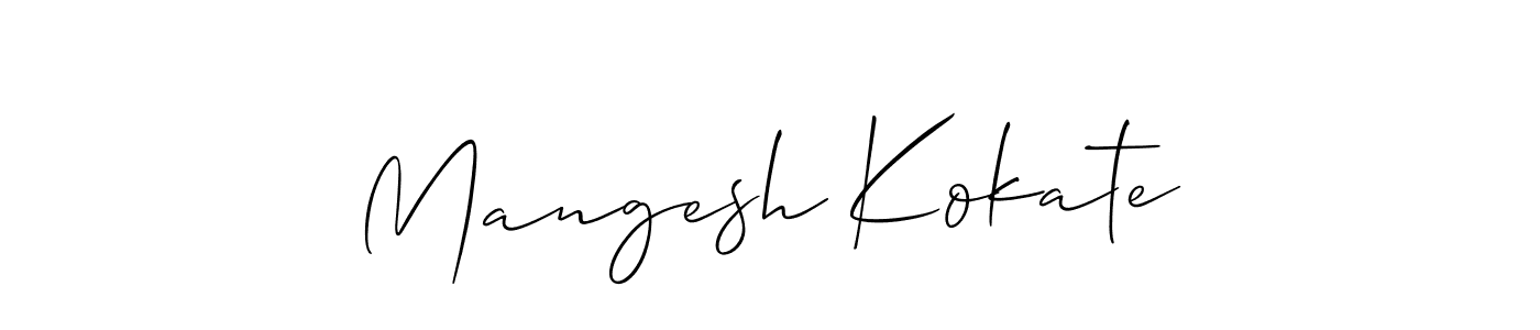 You can use this online signature creator to create a handwritten signature for the name Mangesh Kokate. This is the best online autograph maker. Mangesh Kokate signature style 2 images and pictures png