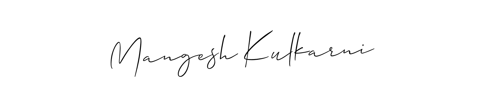 It looks lik you need a new signature style for name Mangesh Kulkarni. Design unique handwritten (Allison_Script) signature with our free signature maker in just a few clicks. Mangesh Kulkarni signature style 2 images and pictures png