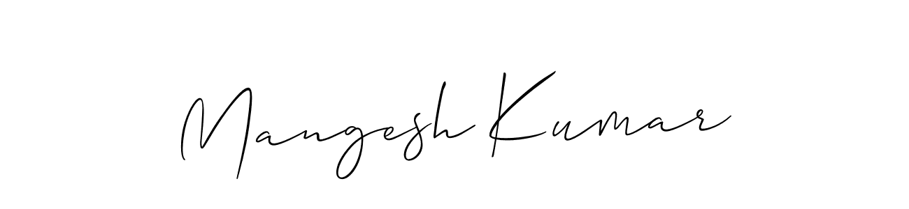 The best way (Allison_Script) to make a short signature is to pick only two or three words in your name. The name Mangesh Kumar include a total of six letters. For converting this name. Mangesh Kumar signature style 2 images and pictures png