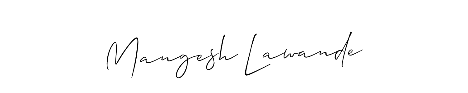 You should practise on your own different ways (Allison_Script) to write your name (Mangesh Lawande) in signature. don't let someone else do it for you. Mangesh Lawande signature style 2 images and pictures png