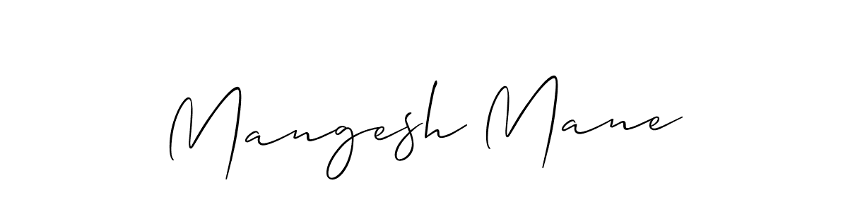 Also we have Mangesh Mane name is the best signature style. Create professional handwritten signature collection using Allison_Script autograph style. Mangesh Mane signature style 2 images and pictures png