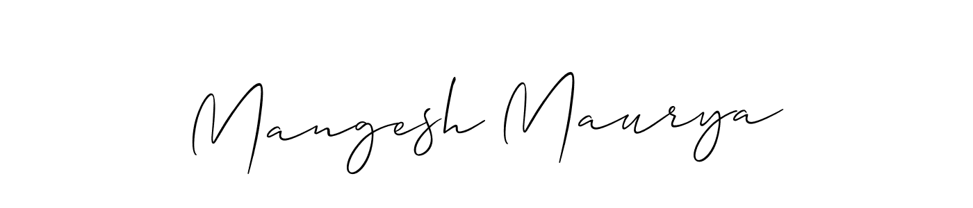 How to make Mangesh Maurya signature? Allison_Script is a professional autograph style. Create handwritten signature for Mangesh Maurya name. Mangesh Maurya signature style 2 images and pictures png