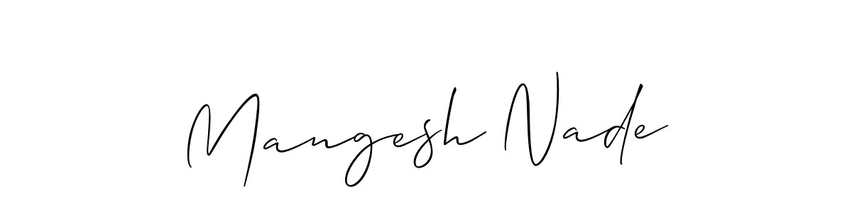 Similarly Allison_Script is the best handwritten signature design. Signature creator online .You can use it as an online autograph creator for name Mangesh Nade. Mangesh Nade signature style 2 images and pictures png