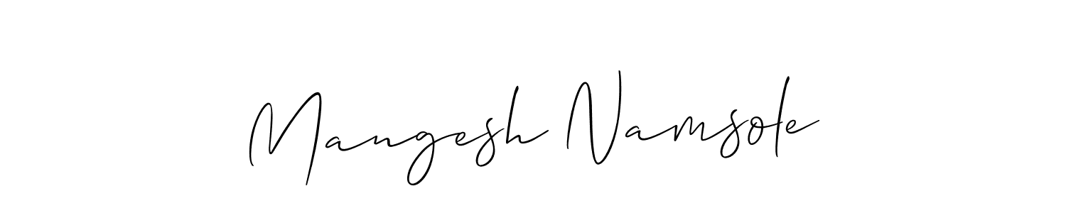 How to Draw Mangesh Namsole signature style? Allison_Script is a latest design signature styles for name Mangesh Namsole. Mangesh Namsole signature style 2 images and pictures png