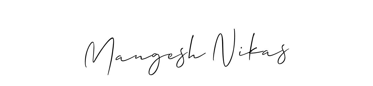 How to Draw Mangesh Nikas signature style? Allison_Script is a latest design signature styles for name Mangesh Nikas. Mangesh Nikas signature style 2 images and pictures png