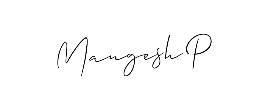 Mangesh P stylish signature style. Best Handwritten Sign (Allison_Script) for my name. Handwritten Signature Collection Ideas for my name Mangesh P. Mangesh P signature style 2 images and pictures png