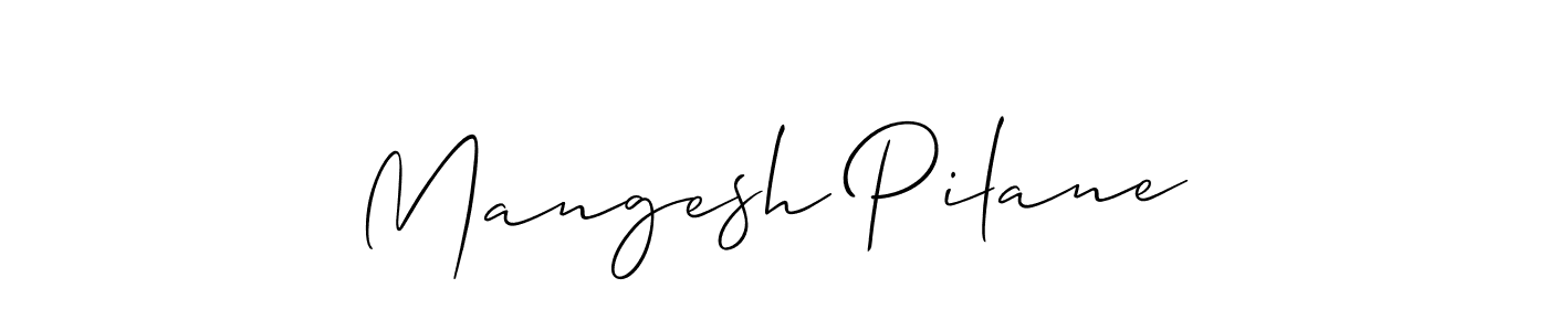 How to make Mangesh Pilane name signature. Use Allison_Script style for creating short signs online. This is the latest handwritten sign. Mangesh Pilane signature style 2 images and pictures png