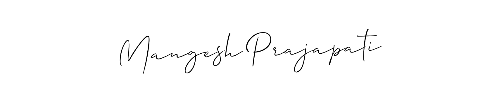 It looks lik you need a new signature style for name Mangesh Prajapati. Design unique handwritten (Allison_Script) signature with our free signature maker in just a few clicks. Mangesh Prajapati signature style 2 images and pictures png
