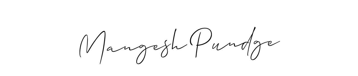 Design your own signature with our free online signature maker. With this signature software, you can create a handwritten (Allison_Script) signature for name Mangesh Pundge. Mangesh Pundge signature style 2 images and pictures png