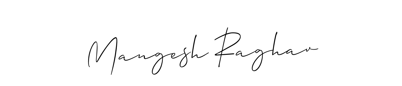 Create a beautiful signature design for name Mangesh Raghav. With this signature (Allison_Script) fonts, you can make a handwritten signature for free. Mangesh Raghav signature style 2 images and pictures png