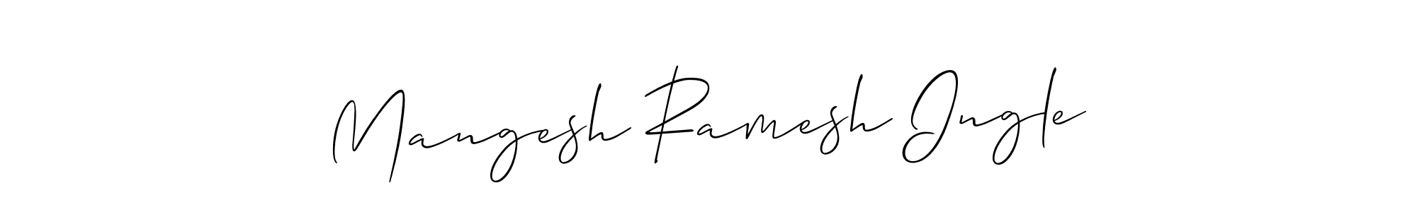 Also You can easily find your signature by using the search form. We will create Mangesh Ramesh Ingle name handwritten signature images for you free of cost using Allison_Script sign style. Mangesh Ramesh Ingle signature style 2 images and pictures png