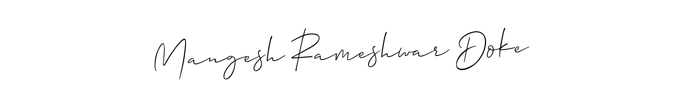 How to Draw Mangesh Rameshwar Doke signature style? Allison_Script is a latest design signature styles for name Mangesh Rameshwar Doke. Mangesh Rameshwar Doke signature style 2 images and pictures png