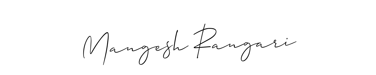 Also we have Mangesh Rangari name is the best signature style. Create professional handwritten signature collection using Allison_Script autograph style. Mangesh Rangari signature style 2 images and pictures png