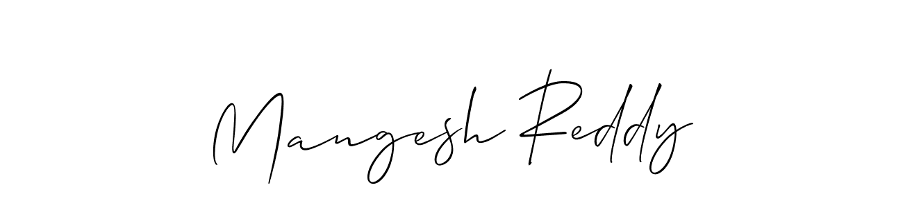 Also we have Mangesh Reddy name is the best signature style. Create professional handwritten signature collection using Allison_Script autograph style. Mangesh Reddy signature style 2 images and pictures png