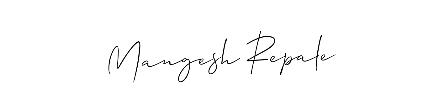 Mangesh Repale stylish signature style. Best Handwritten Sign (Allison_Script) for my name. Handwritten Signature Collection Ideas for my name Mangesh Repale. Mangesh Repale signature style 2 images and pictures png